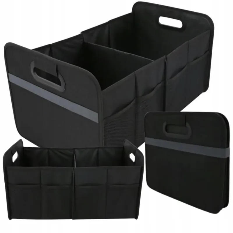 2 x ORGANIZER DO BAGAŻNIKA SAMOCHODU AUTA KUFER USZTYWNIONY TORBA XL CZARNY Premium