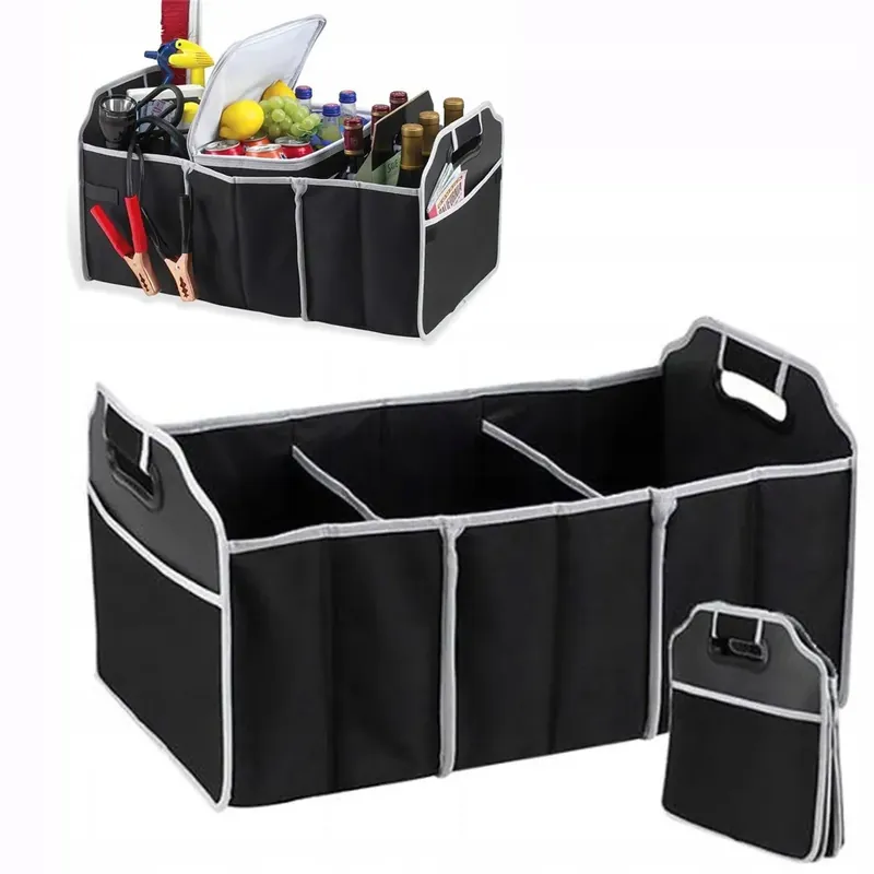 Kup teraz ORGANIZER DO BAGAŻNIKA NA ZAKUPY SAMOCHODOWY SKŁADANY KIESZENIE PRZEGRODY