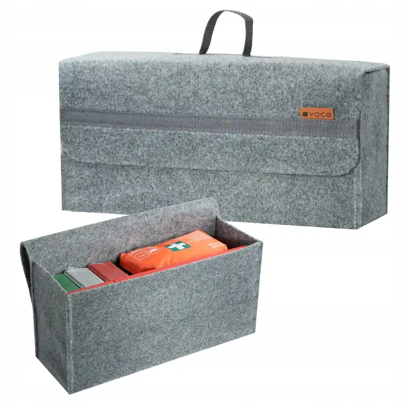 Torba do bagażnika welurowa duża kolor szary na narzędzia zakupy na rzep Premium