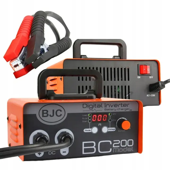 Nowość ŁADOWARKA AKUMULATORA PROSTOWNIK INWERTEROWY Z ROZRUCHEM BJC 200A 12V 24V