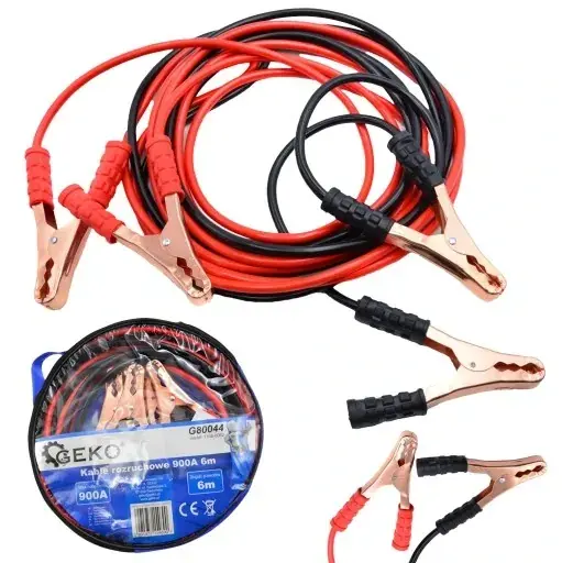 Darmowa dostawa KABLE PRZEWODY ROZRUCHOWE GRUBE 900A 2x 6 METRÓW SAMOCHÓD
