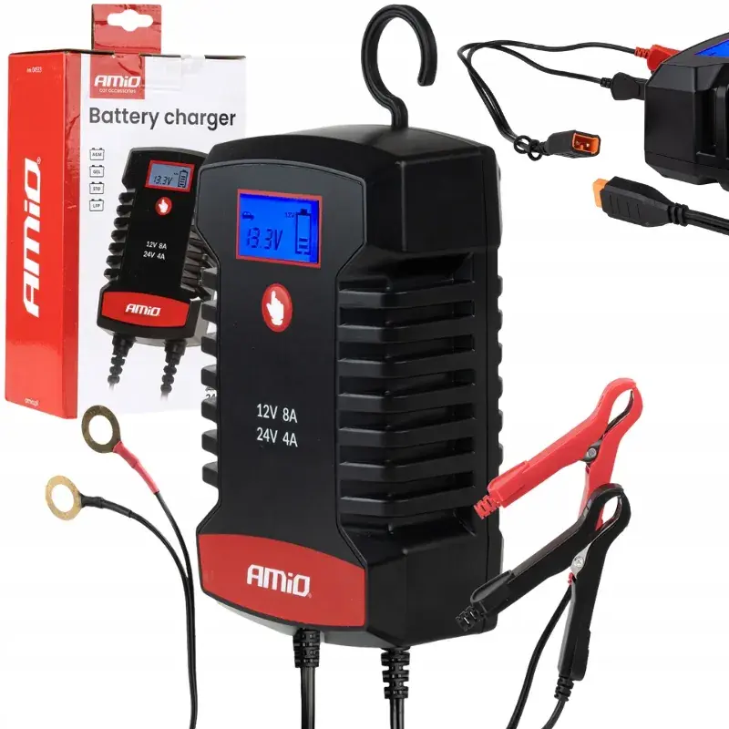 ŁADOWARKA DO AKUMULATORA PROSTOWNIK CYFROWY AGM GEL STD LFP 8A 12V 24V HAK Rabat