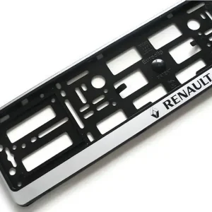 Ramka Ramki podkładki tablice rejestracyjne srebrne z napisem RENAULT Wysoka jakość