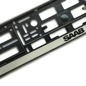 Ramka pod tablice srebrne z napisem SAAB ramki podkładki rejestracyjne Popularny