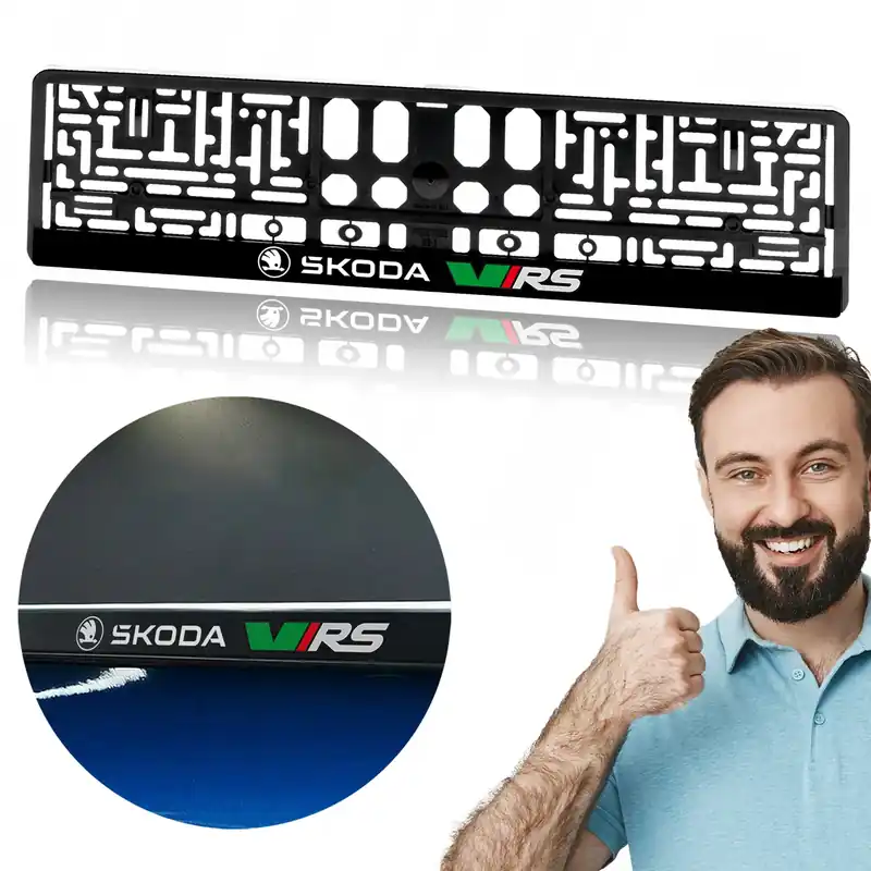 2 x Ramka na Tablicę Rejestracyjną do Twojego Samochodu LOGO SKODA 2 Bezpieczna płatność