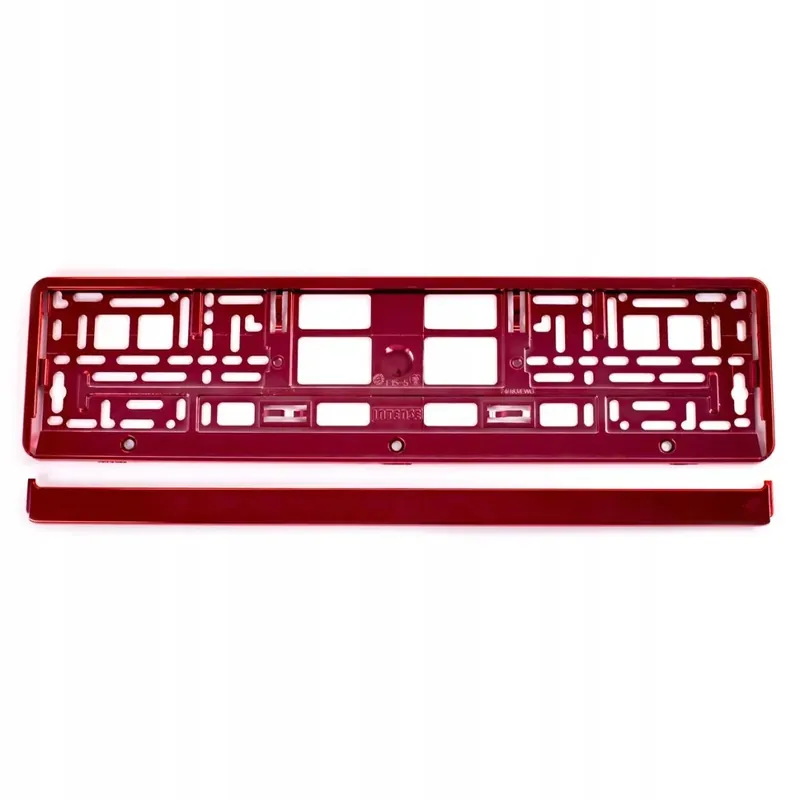 Nowość Ramka tablicy rejestracyjnej metalizowana czerwona amio