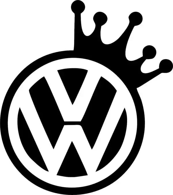 VOLKSWAGEN król wlepa naklejka rozmiary kolor: Czarny, rozmiar w cm: 10X11 Ekspresowa dostawa
