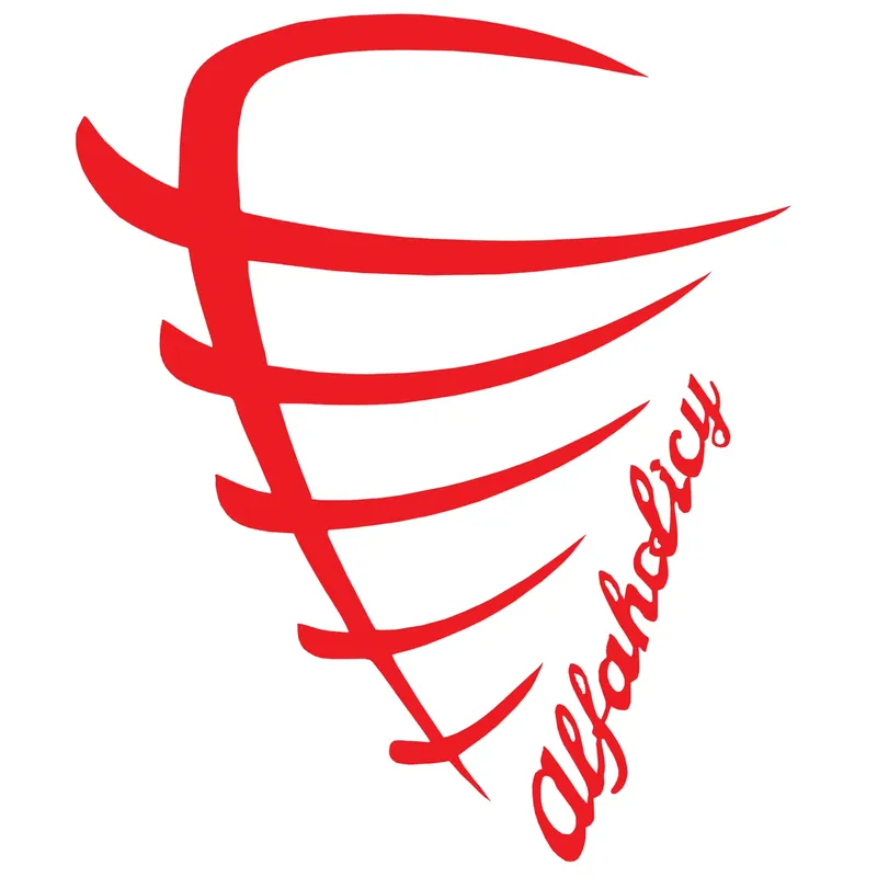 Wyprzedaż ALFA ROMEO grill Alfaholicy wlepa naklejka kolor: Czarny, rozmiar w cm: 40