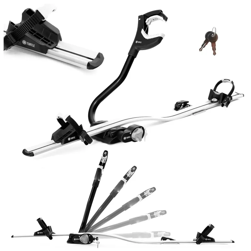 Bagażnik uchwyt rowerowy na dach TURTLE PRO-S Srebrny na rower +ZAMEK Premium