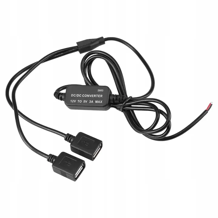 2X USB KONWERTER NAPIĘCIA DC-DC 12V-5V 3A 15W Zwrot pieniędzy