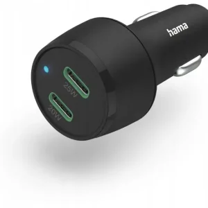 Wysoka jakość 2xUSB-C PD/QC 45W CZARNA
