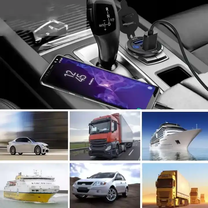 WYDAJNY ŁADOWARKA SAMOCHODOWA USB TYP C GNIAZDO MONTAŻOWE 2X QC 3.0+PD Nowość