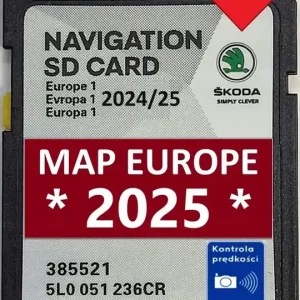 Wysoka jakość SKODA KARTA MAPA 2025 EUROPA POLSKA FABIA OCTAVIA SUPERB RAPID YETI KODIAQ