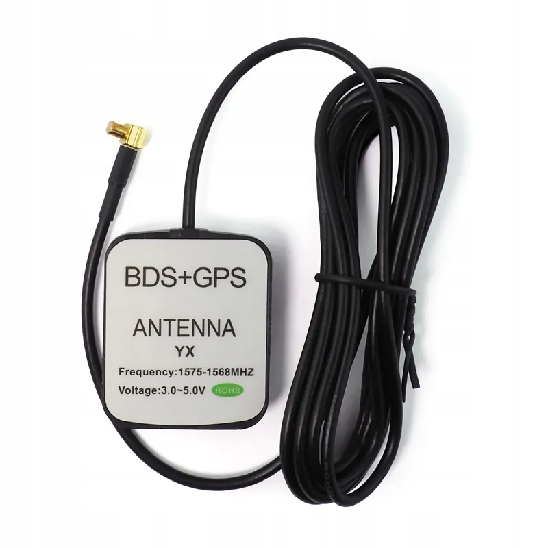 Autentyczny Antena GPS BDS do radia samochodowego wideorejestratora MCX B 90° kabel 2m