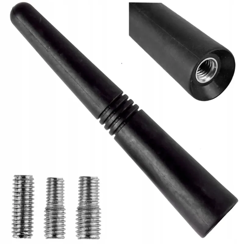 Nowość ANTENA SAMOCHODOWA MASZT BAT ANTENOWY 9CM ADAPTERY 5 6 7CM UNI CZARNA