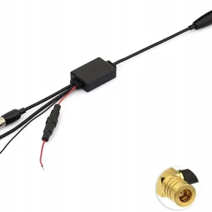 Wysoka jakość Eightwood Antena DAB rozdzielacz SMB adapter DIN AM/FM wzmacniacz sygnału