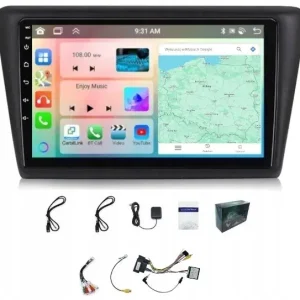 Autentyczny RADIO NAWIGACJA CARPLAY SKODA RAPID 2012-2019 WIFI ANDROID 4GB 64GB