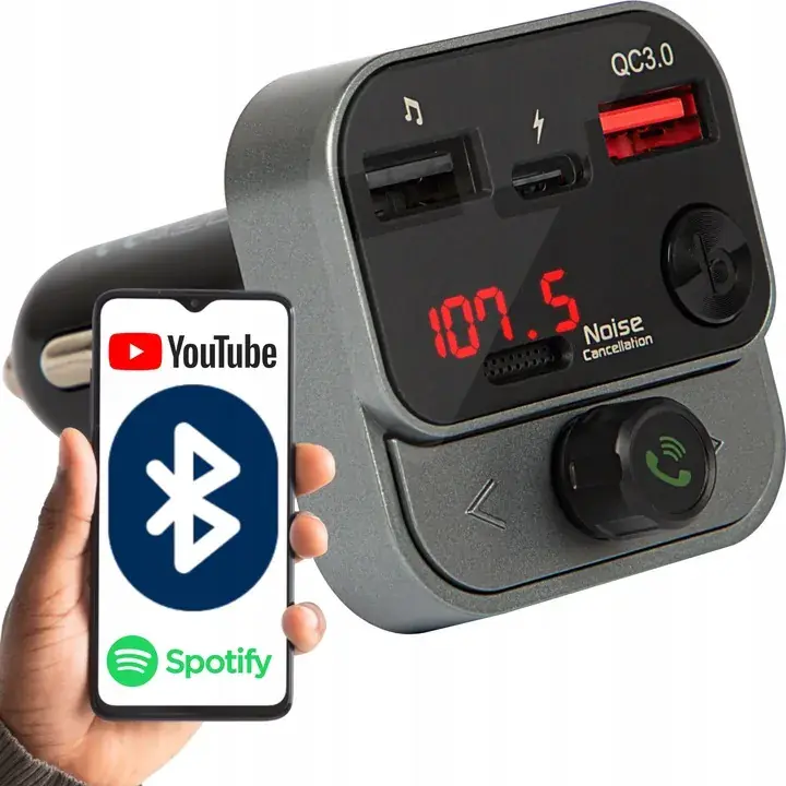 Zwrot pieniędzy TRANSMITER FM SZYBKA ŁADOWARKA BLUETOOTH AUDIO MP3 BT QC 3.0 USB USB-C