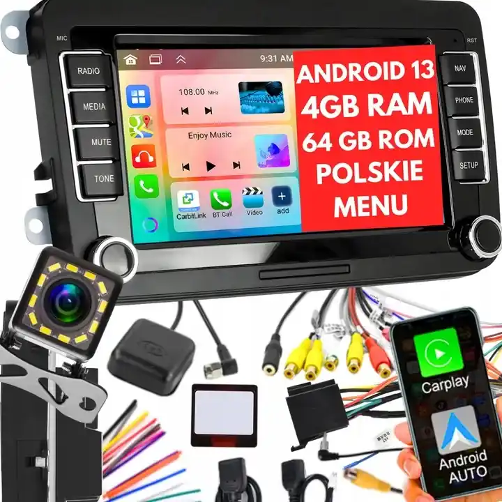 Zamów teraz RADIO 7" 4GB/64GB ANDROID 13 GOLF V VI PASSAT B6 B7 SEAT SKODA VOLKSWAGEN