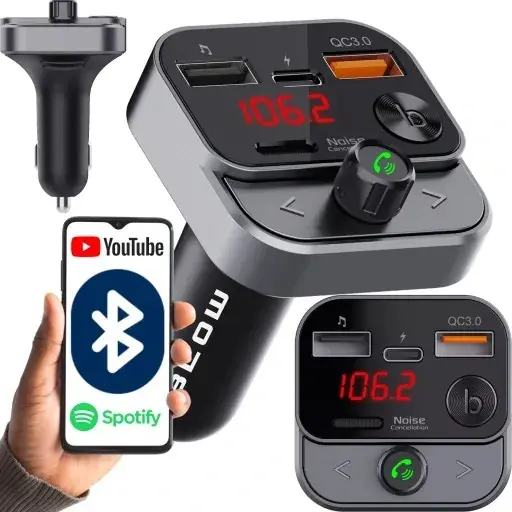 Zamów teraz TRANSMITER FM SZYBKA ŁADOWARKA BLUETOOTH AUDIO MP3 BT QC 3.0 USB USB-C