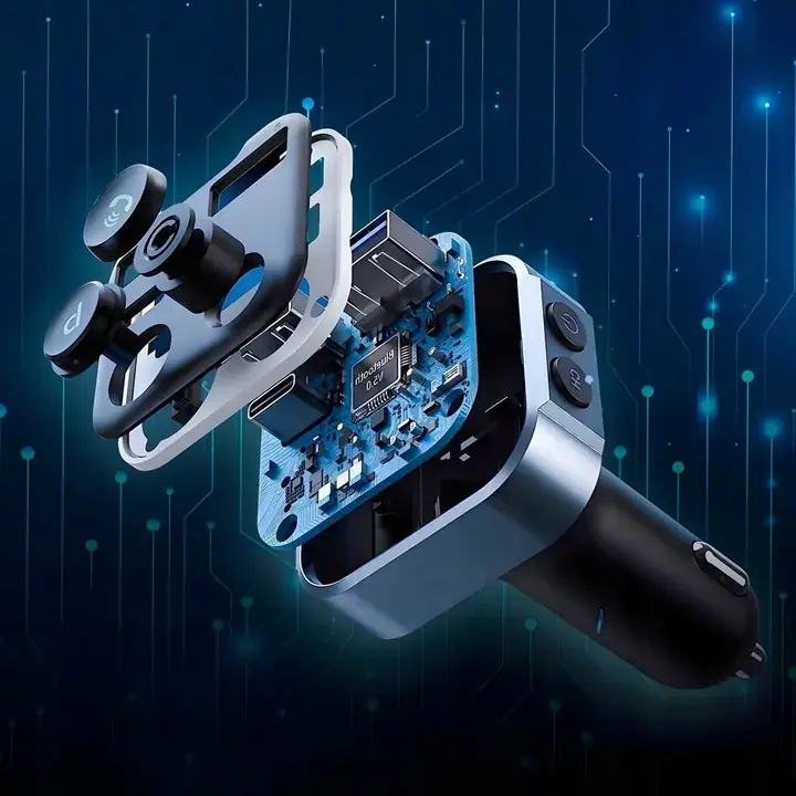 TRANSMITER BLUETOOTH AUDIO FM MP3 BT SZYBKA ŁADOWARKA 3X USB QC 3.0 RGB LED Promocja