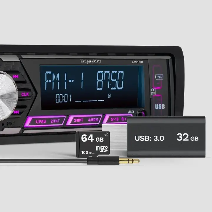 Kruger&Matz KM2009 Radio samochodowe VarioColor Bluetooth MP3 USB AUX Najlepsza cena