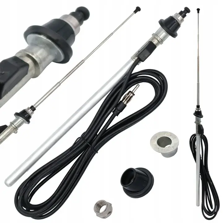TELESKOPOWA ANTENA samochodowa do VW T4 Golf II 2 przewód 290cm maszt 91cm Premium