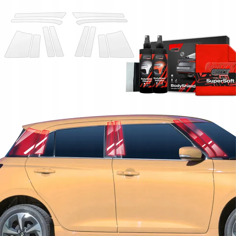 12w1 Folia okleina PPF na słupki do Suzuki Swift (2024-2025) Grizz Najlepsza cena