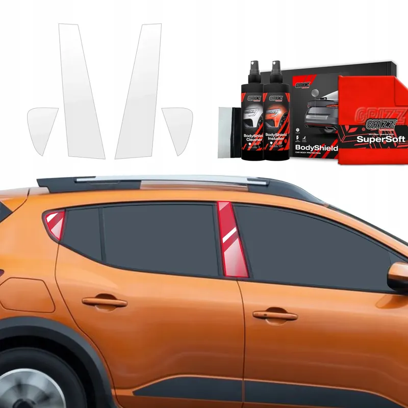 4w1 Folia okleina PPF na słupki do Dacia Sandero (2020-2024) Grizz Zwrot pieniędzy