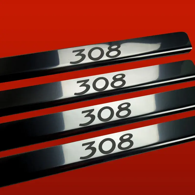 Zwrot pieniędzy PEUGEOT 308 MK1 5-drzwiowe listwy progowe ze stali nierdzewnej 304 Wykończe