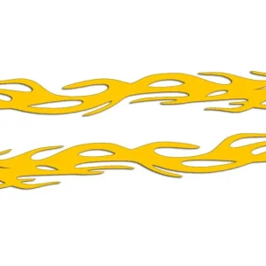 Niska cena Wycinane naklejki PŁOMIENIE - OGIEŃ - PŁOMIEŃ lewa i prawa żółte