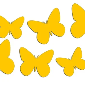 Popularny Wycinane naklejki MOTYLE - MOTYLKI - MOTYL - 8szt. żółte - J and A