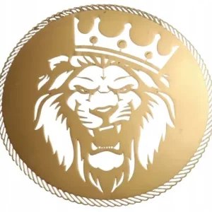 Zwrot pieniędzy Naklejka Wlepa Ozdobna do Samochód Przezroczyste Tło Złoty Kolor Lew Lion