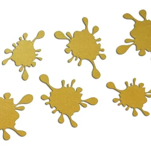 Wycinane naklejki PLAMA - KLEKS - PLAMY - 8szt. złote - J and A Rabat