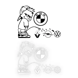 Darmowa dostawa BMW LEJE NA RENAULT OPEL VW - Naklejka na samochód na auto KOLOR