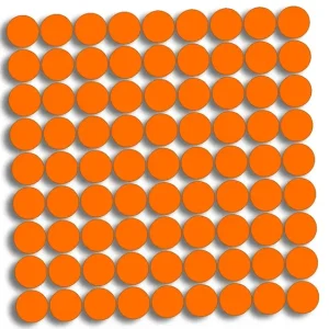 Zwrot pieniędzy Wycinane naklejki KÓŁKA KROPKI GROSZKI - 81 sztuk pomarańczowe