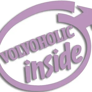 Darmowa dostawa Wycinana naklejka VOLVOHOLIC INSIDE - SWEDEN do Volvo liliowa - J and A