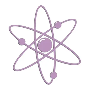 Ekspresowa dostawa Wycinana naklejka ATOM - CZĄSTECZKA - MOLEKUŁA liliowa - J and A