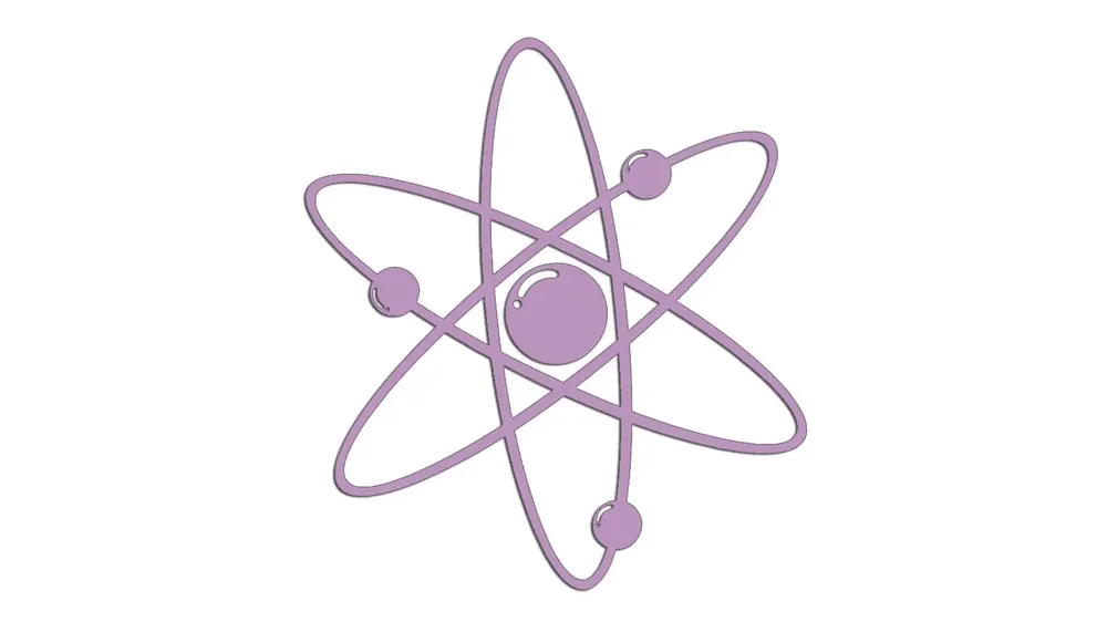 Ekspresowa dostawa Wycinana naklejka ATOM - CZĄSTECZKA - MOLEKUŁA liliowa - J and A