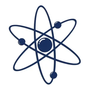 Wycinana naklejka ATOM - CZĄSTECZKA - MOLEKUŁA granatowa - J and A Oryginalny