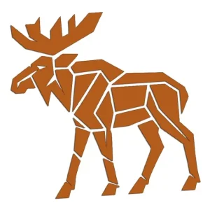 Autentyczny Wycinana naklejka ŁOŚ GEOMETRYCZNY brązowa - J and A