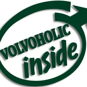 Autentyczny Wycinana naklejka VOLVOHOLIC INSIDE - SWEDEN do Volvo ciemny zielony