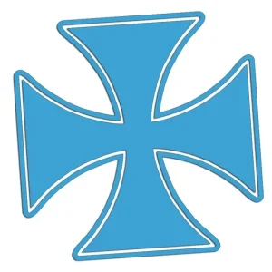 Ekspresowa dostawa Wycinana naklejka KRZYŻ MALTAŃSKI #2 błękitna - J and A