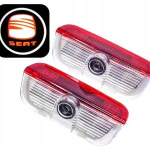 2 Lampki LED LOGO Seat Hologramy HD Alhambra 2 7N Tarraco Oświetlenie Drzwi Tylko dziś