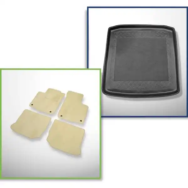 Bezpieczna płatność Zestaw: dywaniki welurowe + mata do bagażnika do Volkswagen Golf IV 1J (1998-2006) - dolny bagażnik