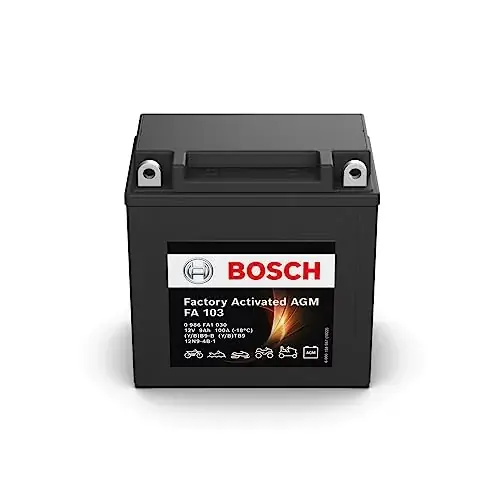 Bosch 0986FA1030 akumulator motocyklowy 9 Ah 100 A technologia żelowa, akumulator rozruchowy w jakości oryginalnego wyposażenia, odporny na cykle przechowywania, nie wymaga konserwacji, czarny Tani