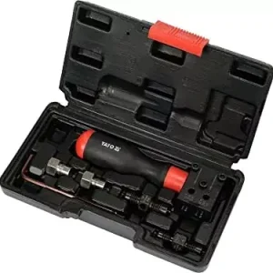 Yato Profesjonalny zestaw do zagniatania przewodów hamulcowych, 6-częściowy zestaw, DIN i SAE, 4,75 mm 6,35 mm, OP1 OP2, lekki i poręczny, do stosowan Oferta limitowana