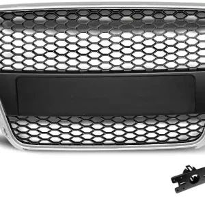 Bezpieczna płatność Grille nerki, AUDI A5, 2007-2011, SREBRNA RS-STYLE