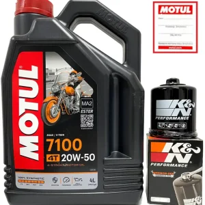 Autentyczny Olej MOTUL 7100 4T 20W50 4L + FILTR OLEJU K&N