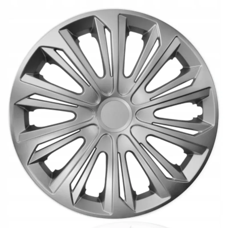 4x Kołpaki uniwersalne Strong Silver srebrne 15 cali na koła samochodowe Zwrot pieniędzy